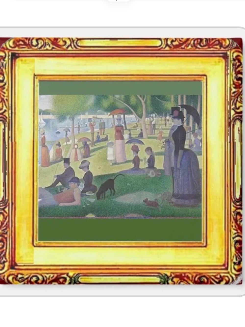 Sunday Afternoon by Seurat - Pointillism Art -  Fine Art Mini Masterpiece Magnet
